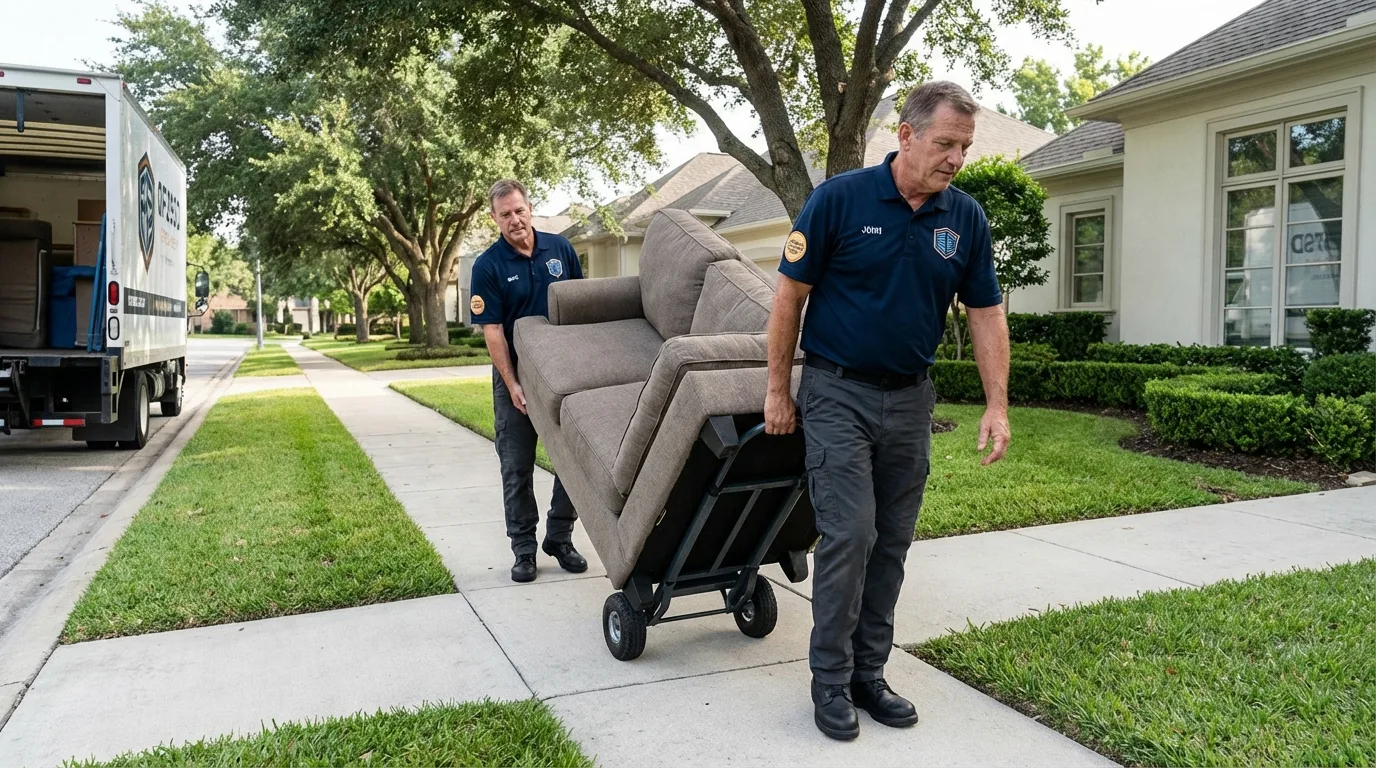 Local residential moving crew loading furniture in Savage, MD